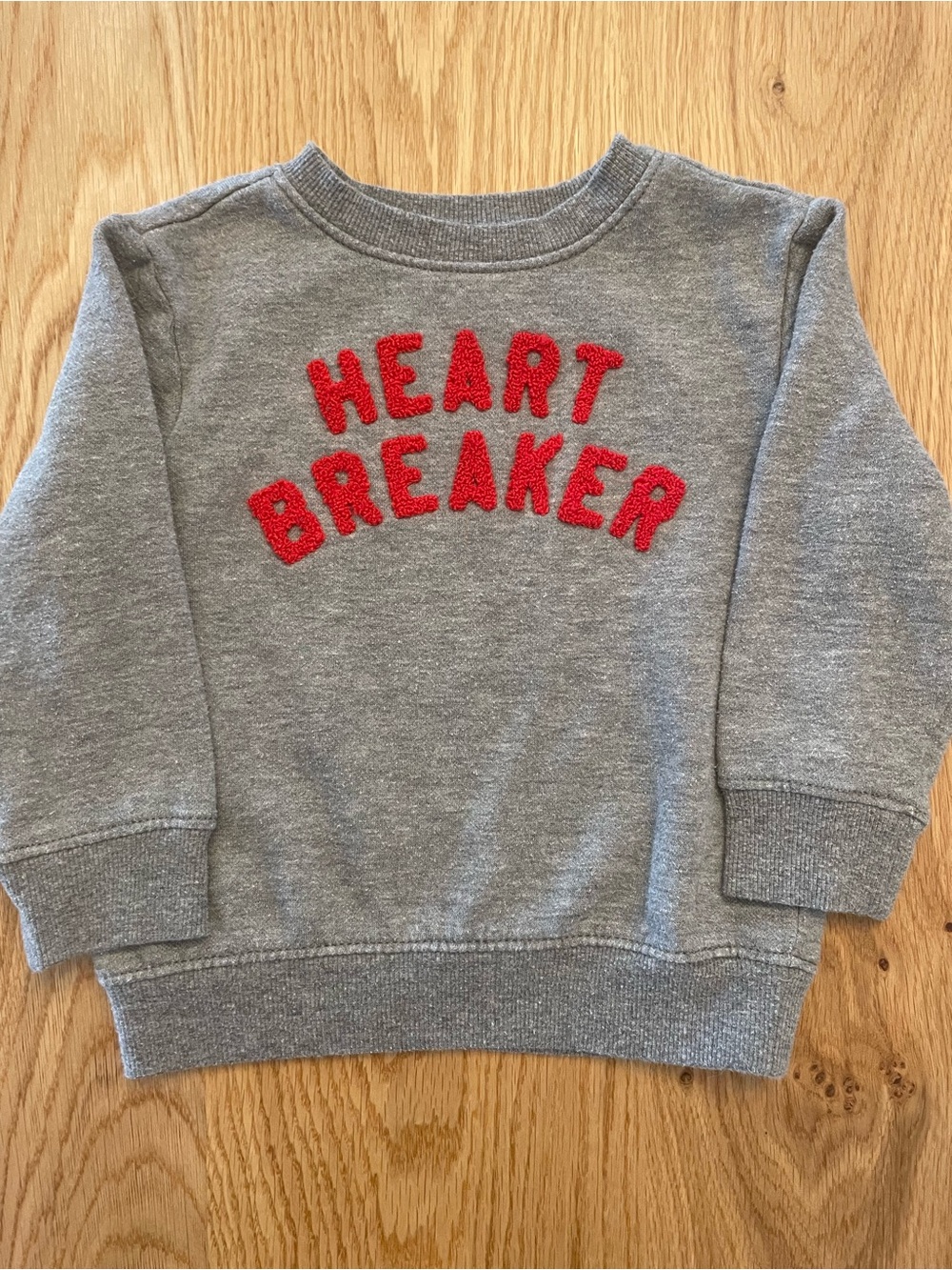 Old Navy Gray Sweatshirt with Red "Heart Breaker" Applique